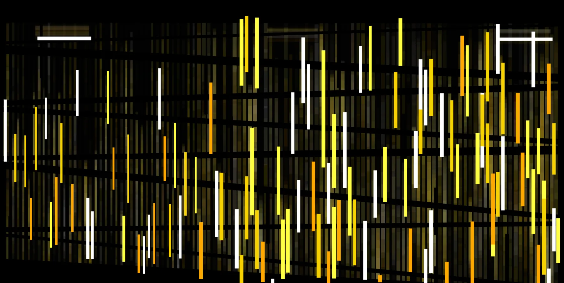Projection mapping of the vertical wooden bars of the Rehearsal Hall at the Isabel Bader. HTML5 Projection mapping