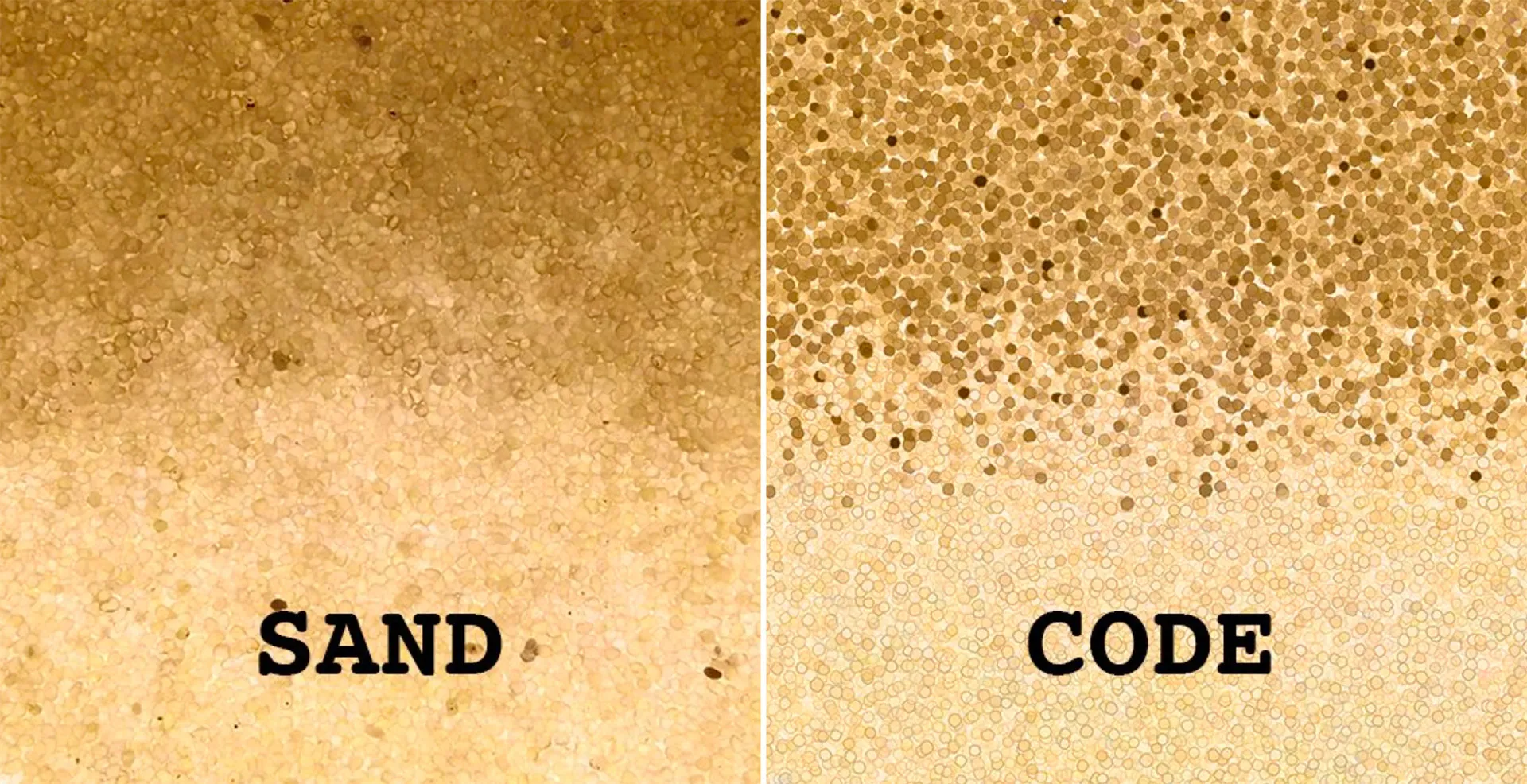 Code on the right and Sand on the Left, this was an attempt mimic what I saw in the lab with HTML5 canvas. sand column (lab)
