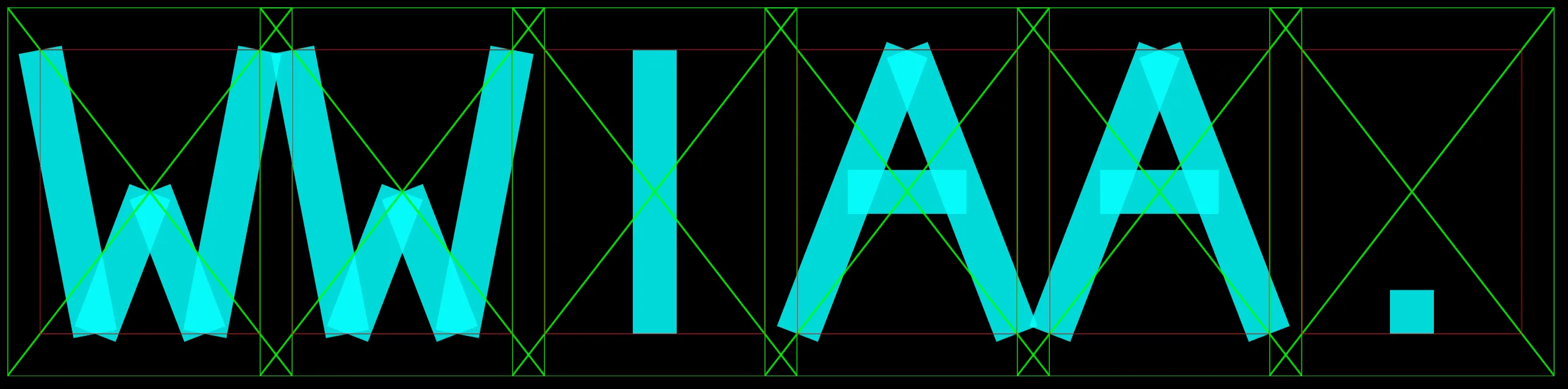 Test letters with regular spacing. Each character is written to a small staging canvas (outlined in green). Test letters with regular spacing. Each character is written to a small staging canvas (outlined in green).